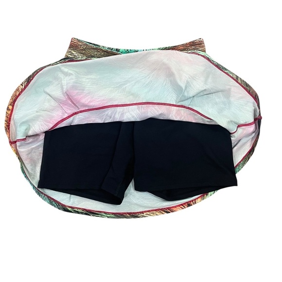 Dona Jo Jojo Tennis Skirt 14.5" Skort Black Feather Multicolor Size 1/Small - Picture 4 of 7
